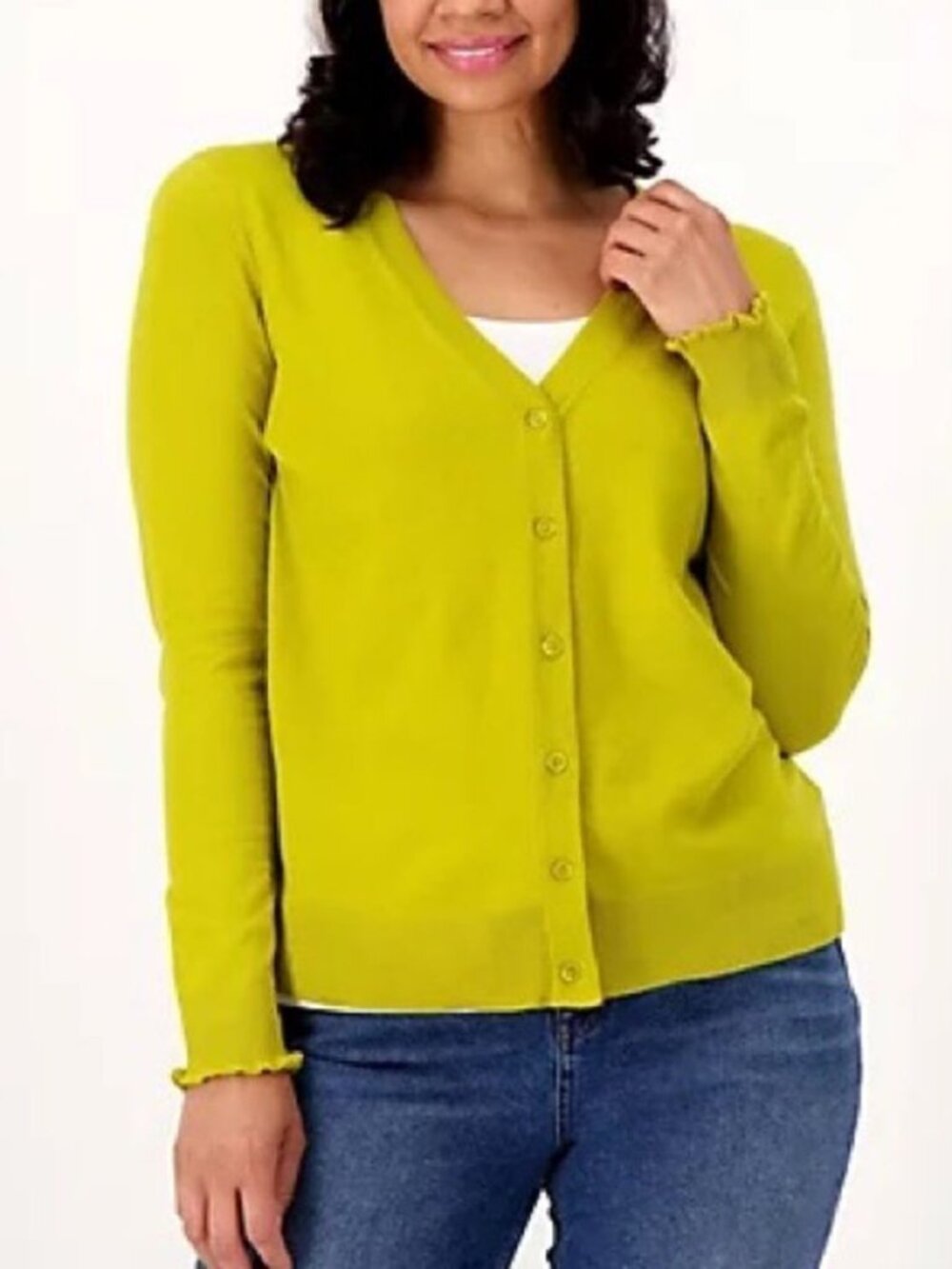 Candace Cameron Bure Surfside Button-Front V-Neck Cardigan